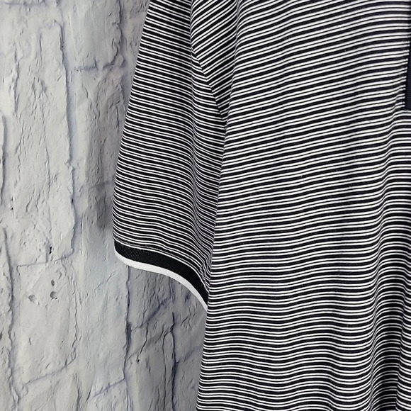 PERRY ELLIS Blue and White Striped Polo Shirt XL - Picture 3 of 6